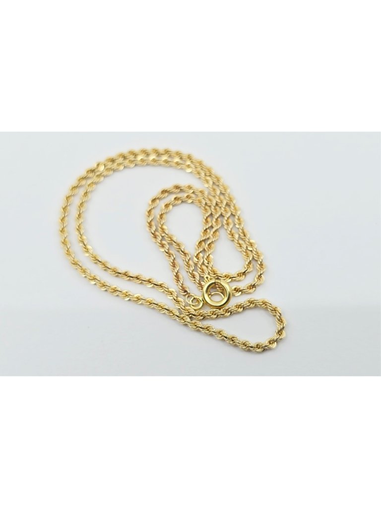 Unique 14k Karat Solid Yellow Gold Designer Rope Chain Choker Necklace  15 L